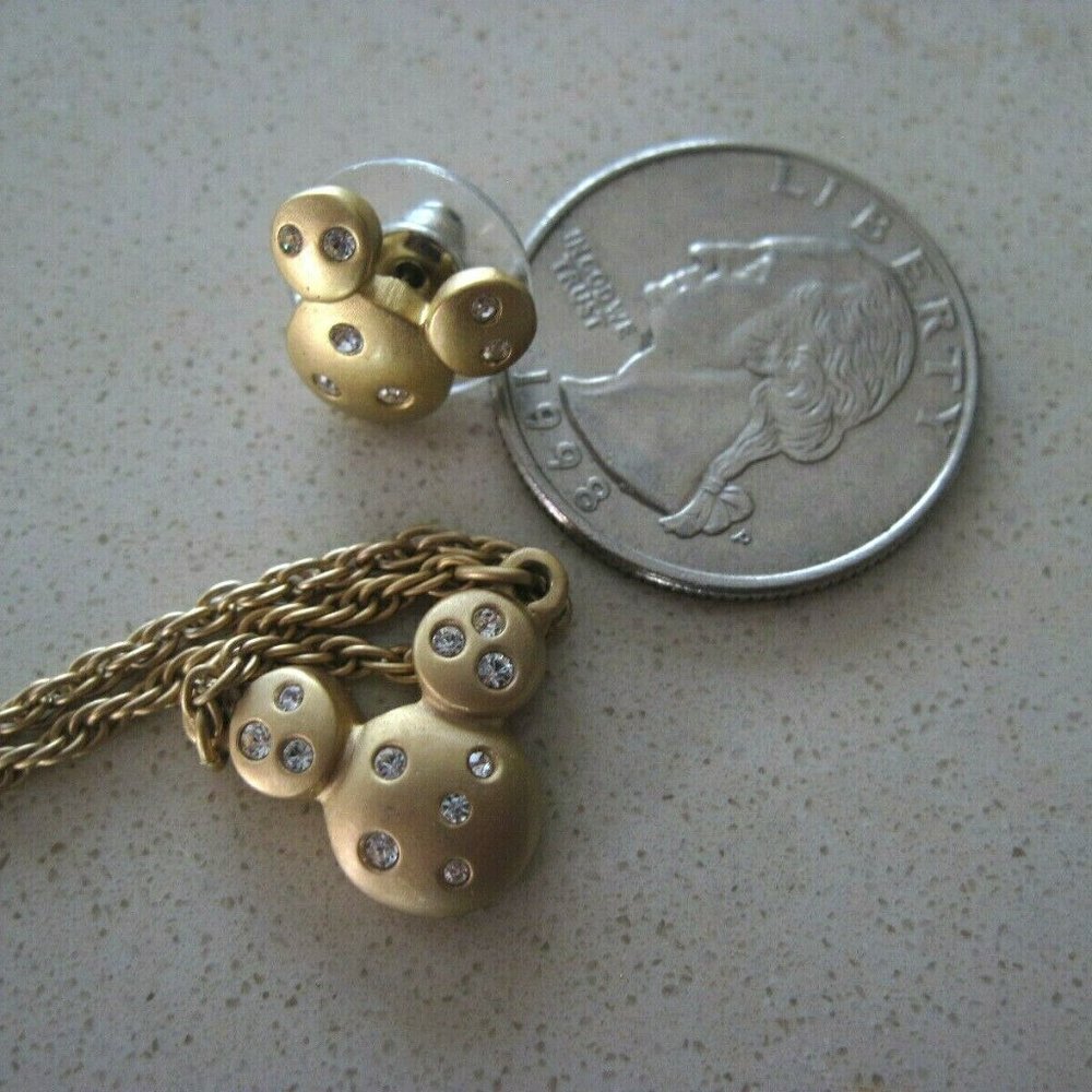 Flash Sale Swarovski & Disney Mickey Mouse Necklace, Bracelet, Earrings RARE - Picture 12 of 12